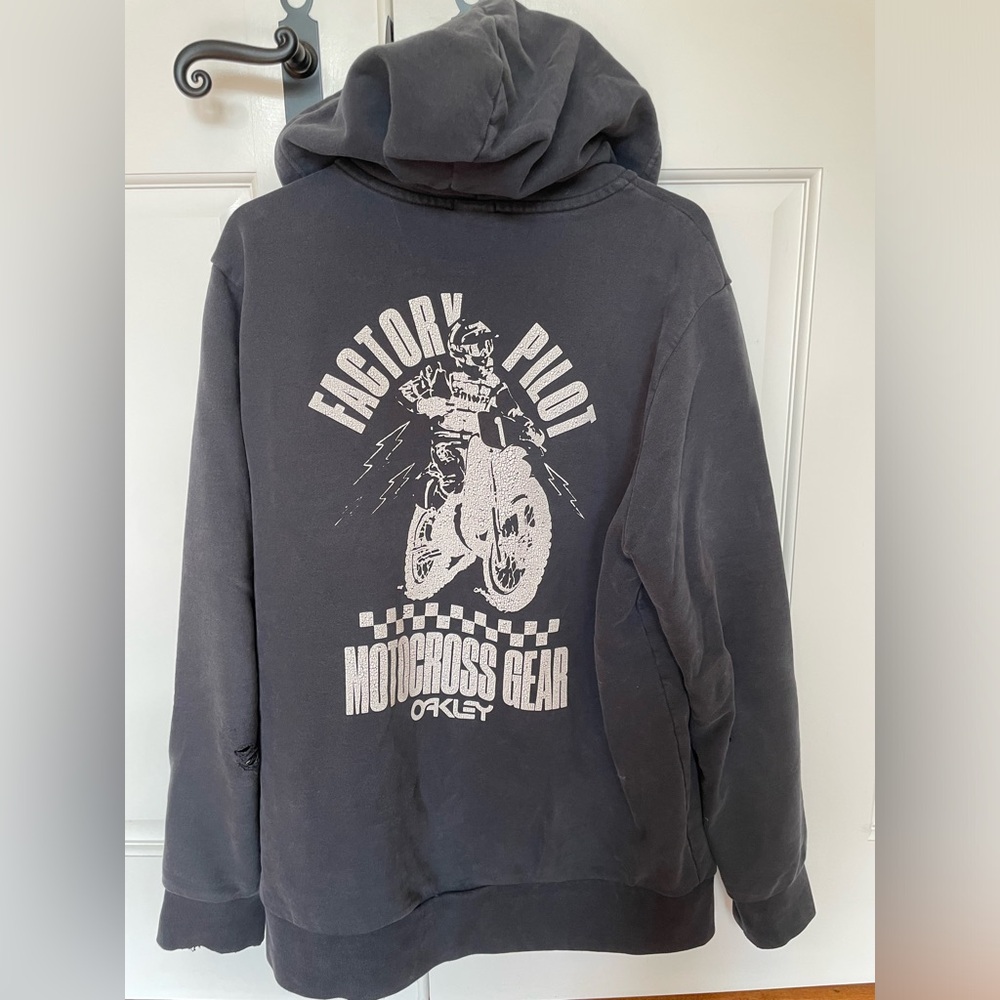 Graphic black zip up hoodie